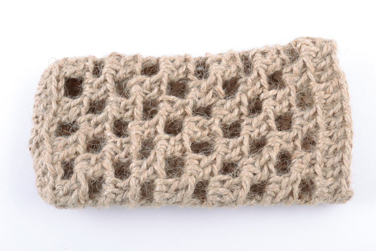 Étui portable fait main en ficelle accessoire textile original tricoté photo 4