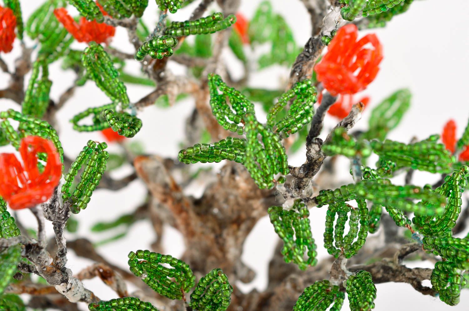 Árbol artesanal de abalorios adorno de mesa planta decorativa artificial foto 5