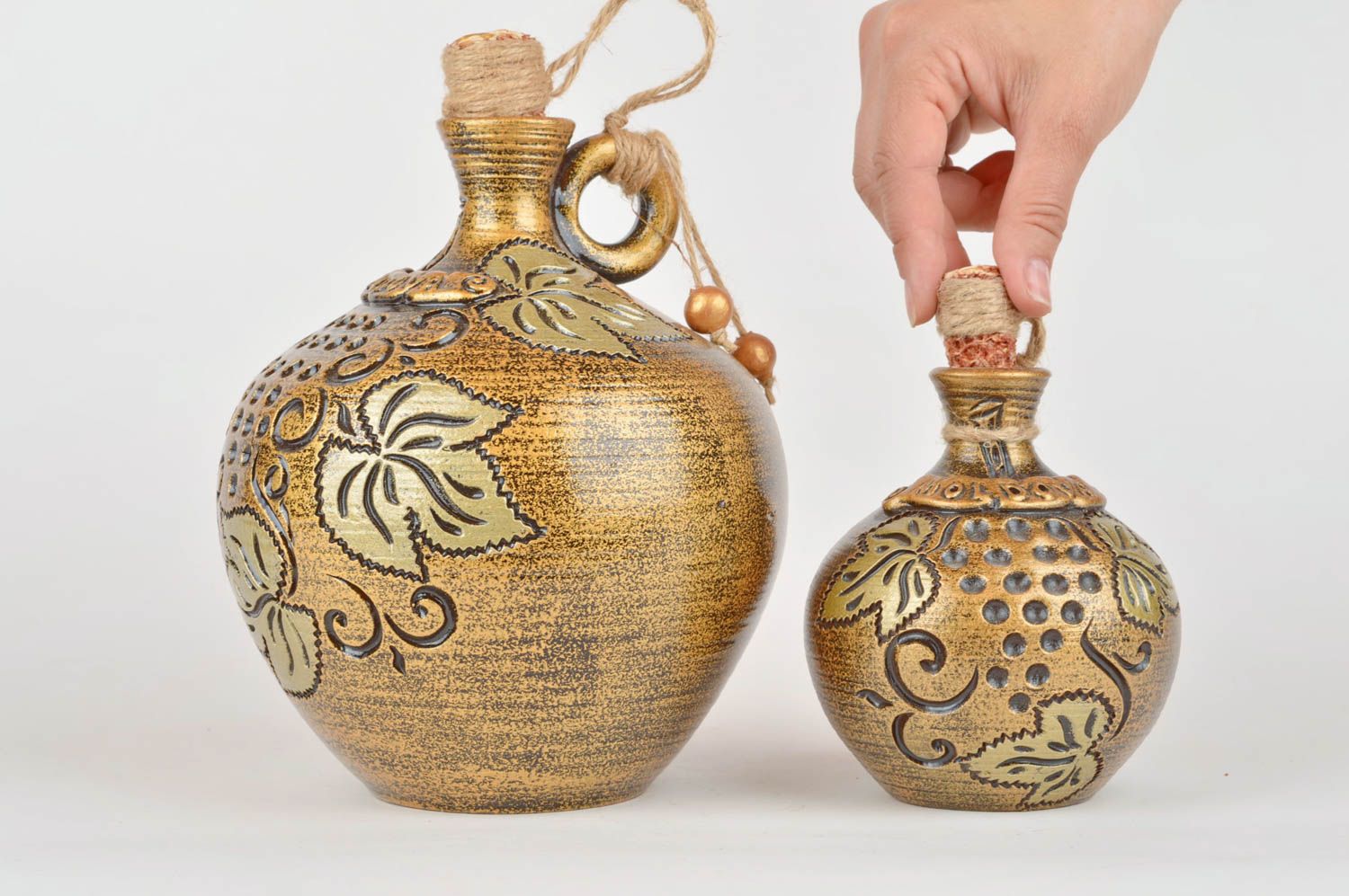 Geschirr Set handmade dekorative Flaschen Haus Deko Keramik Geschirr 2 Stück foto 2