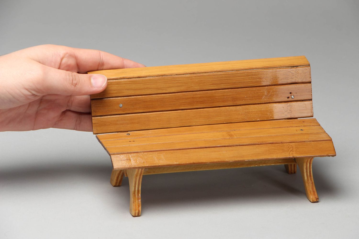 Plywood doll furniture Bench photo 4