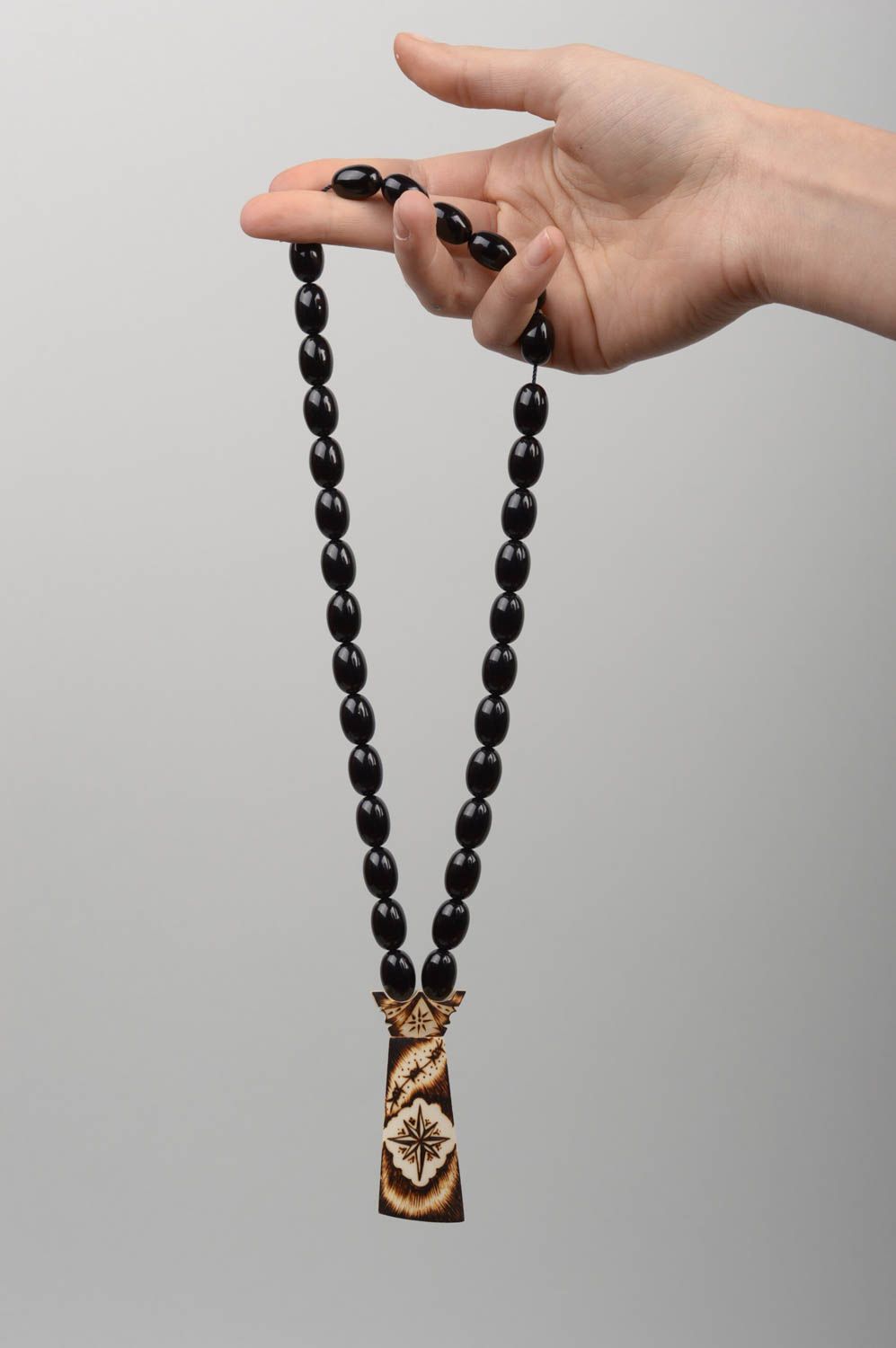 Chapelet fait main Bijou religieux stylé noir Cadeau original Scorpion photo 5