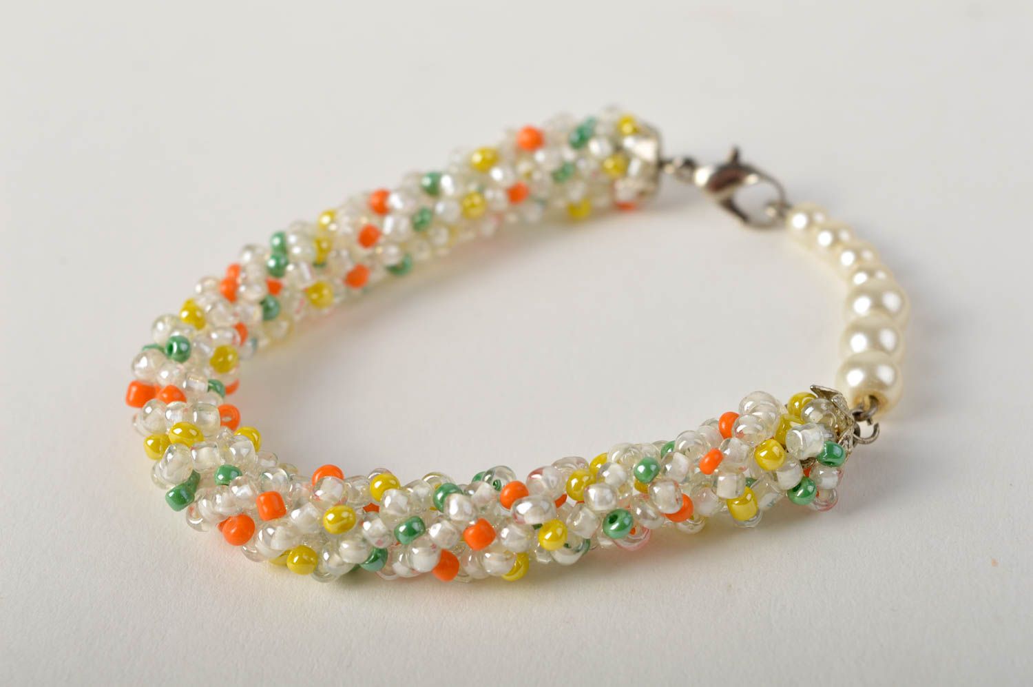 Unusual handmadewrist bracelet bead weaving beaded cord bracelet gifts for her photo 4