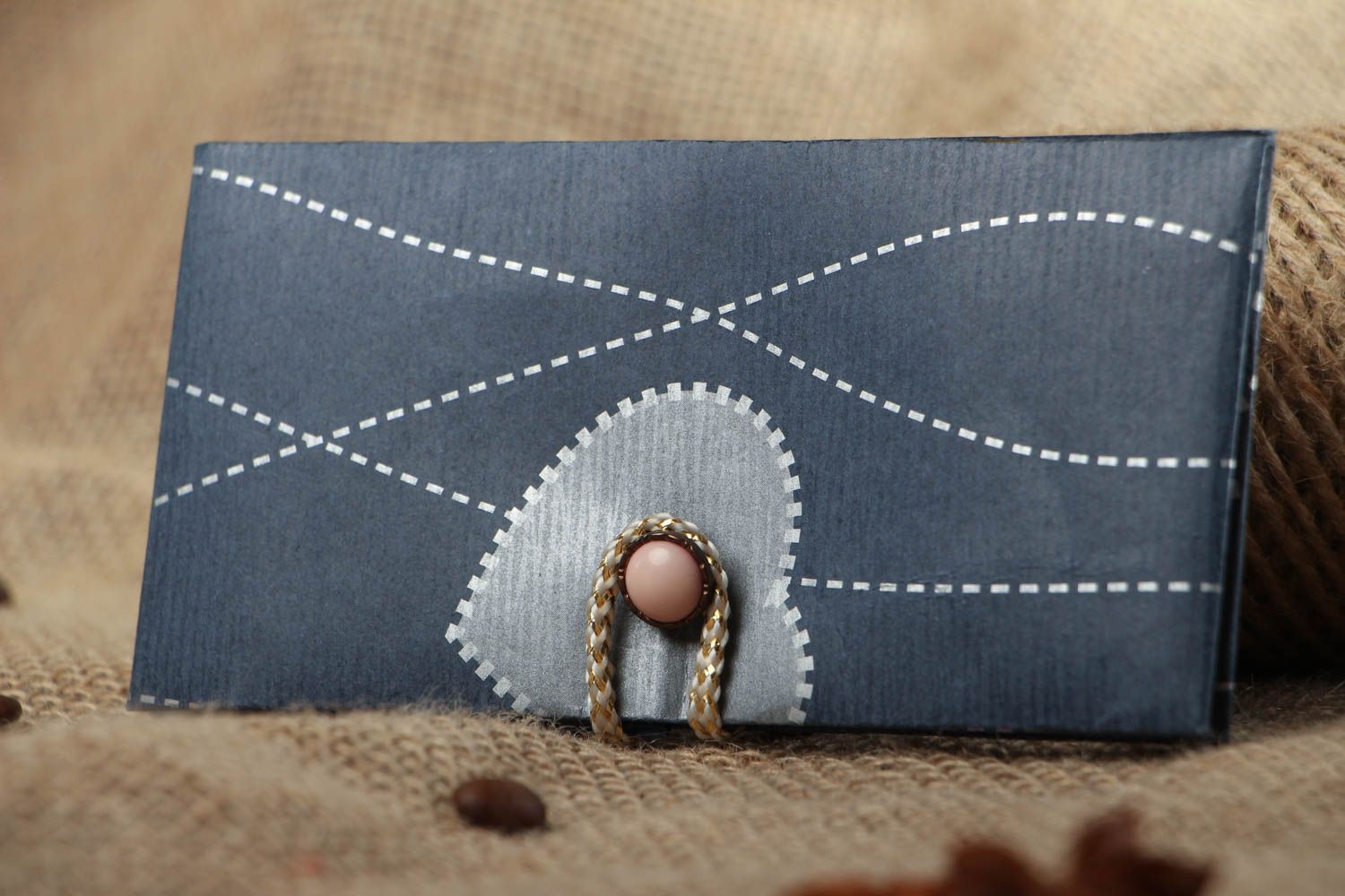 Paper envelop with button photo 5