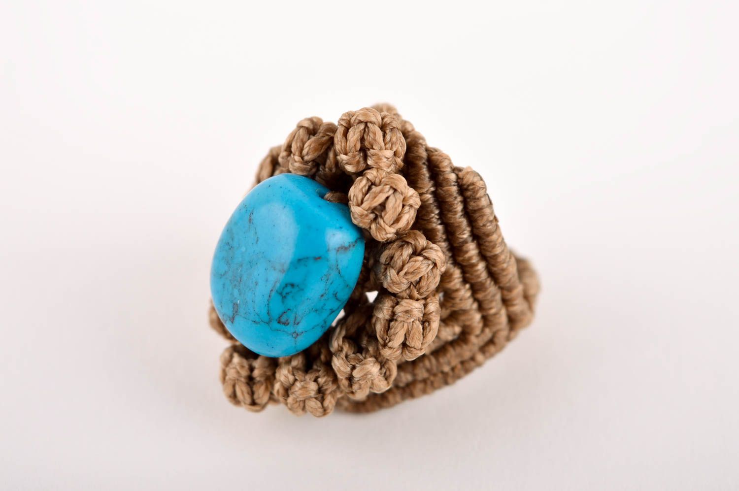 Handmade massive ring gift jewelry with natural stone beautiful cute ring photo 2