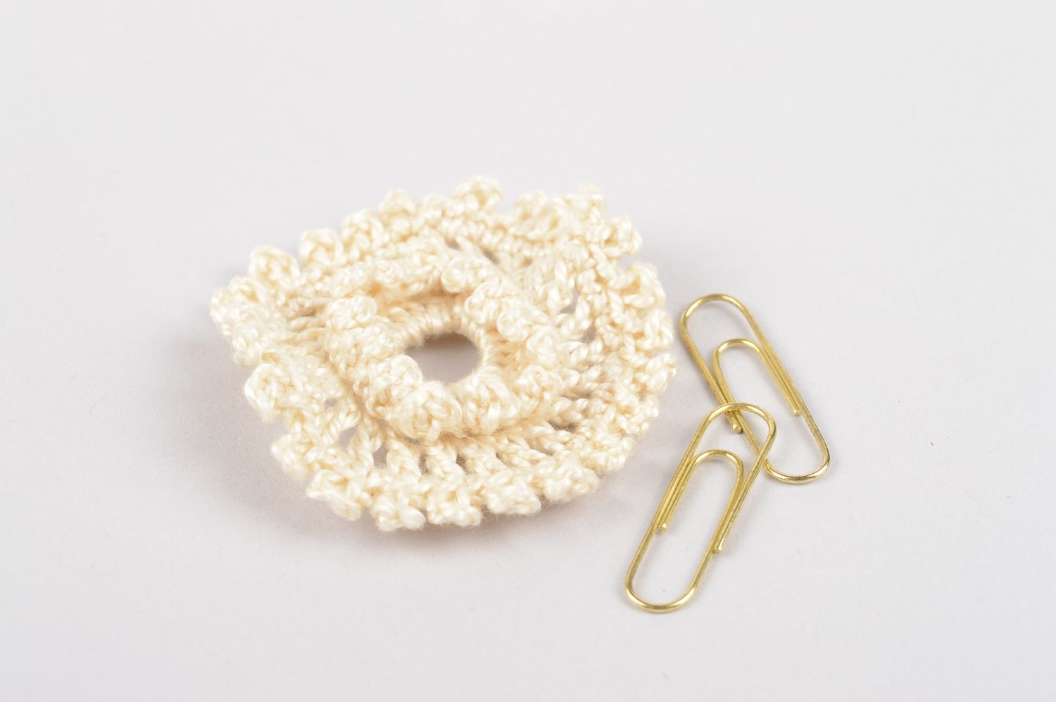 Unusual handmade crochet flower for brooch making jewelry findings crochet ideas photo 5