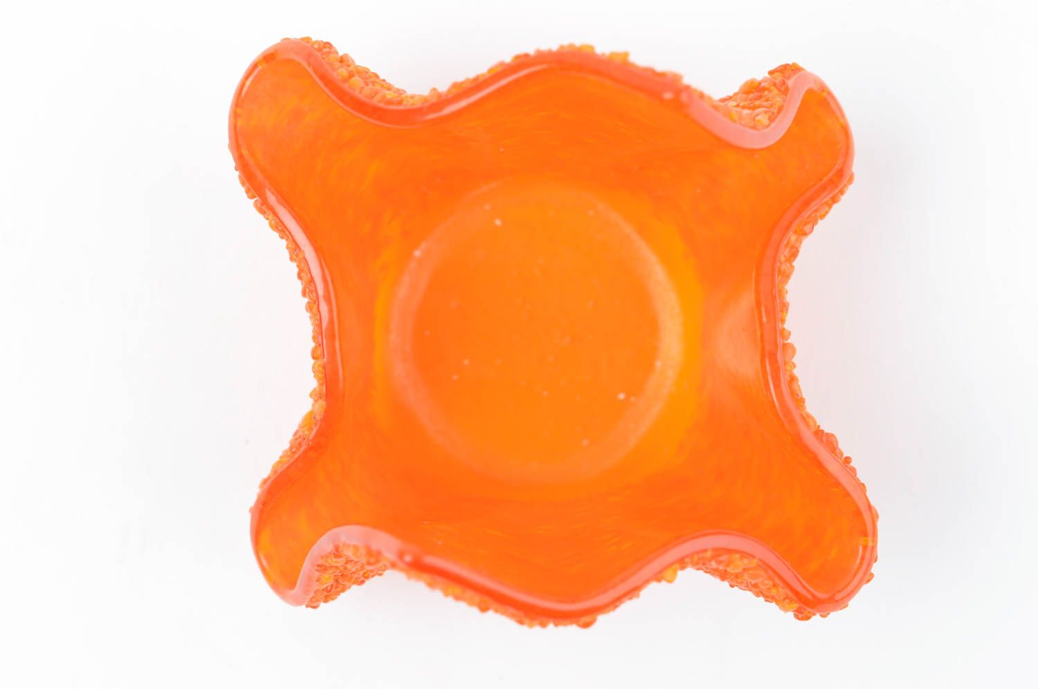 Portavelas de cristal artesanal anaranjado elemento decorativo regalo original foto 4