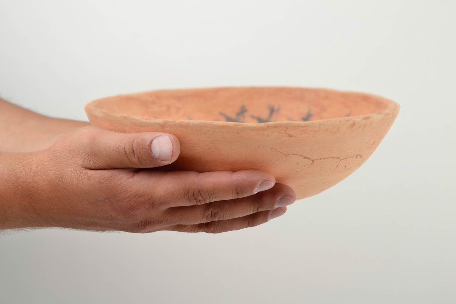 Handmade ceramic plate clay bowl eco friendly kitchen plate ceramic bowl photo 2