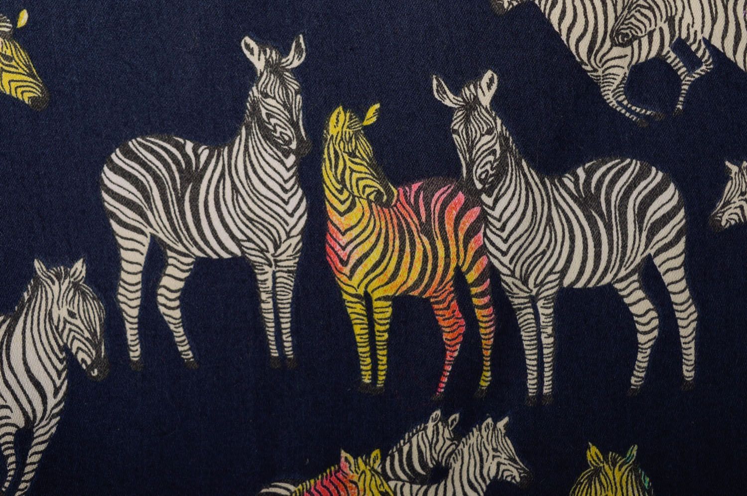 Stoff Tasche aus Cotton mit Zebras foto 5