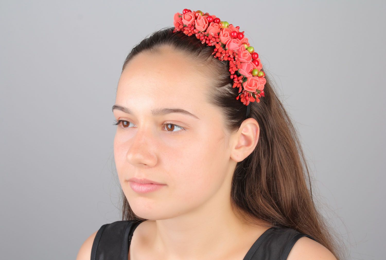 Headband with flowers and berries Spring Garden photo 5