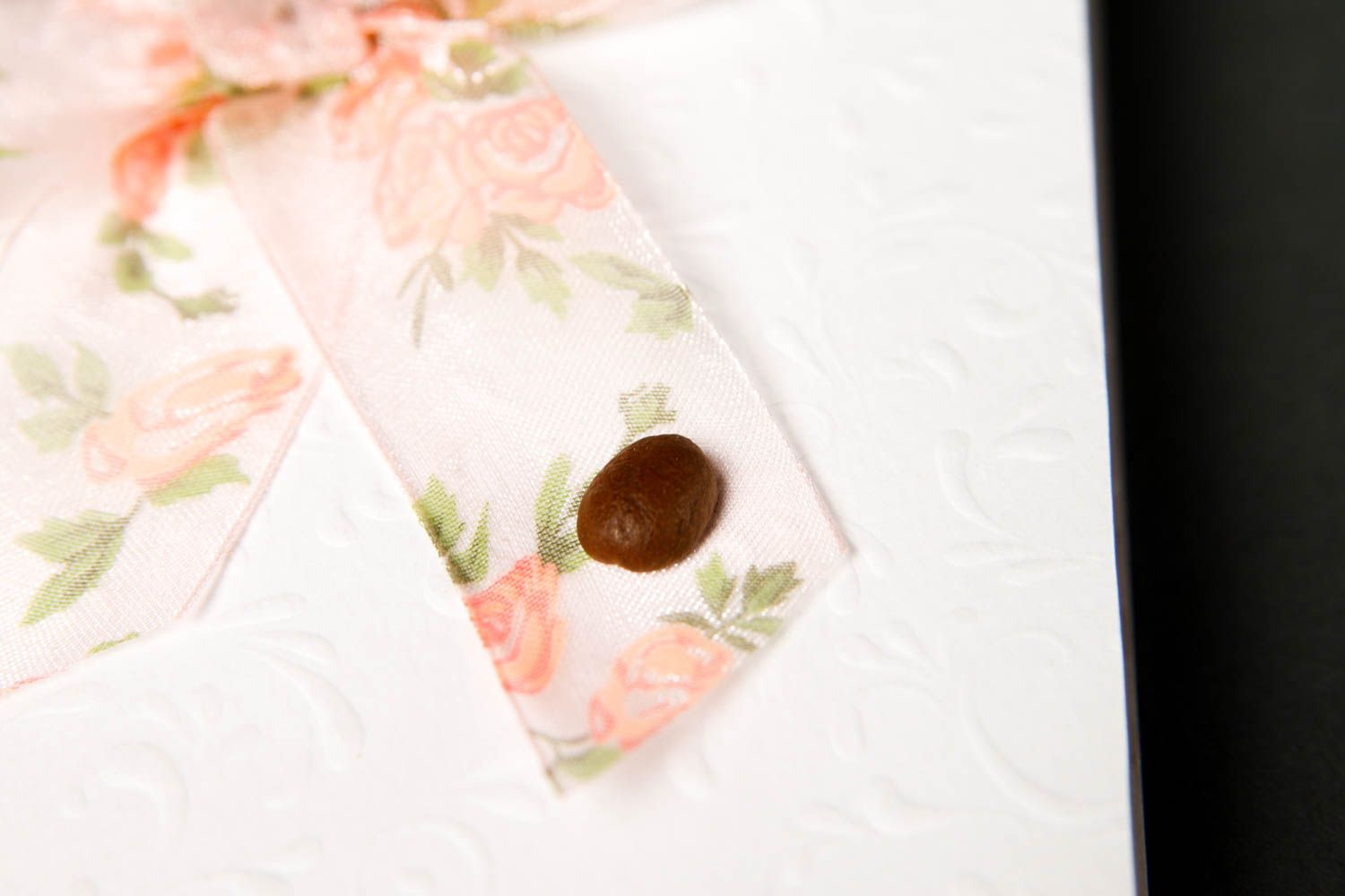 Carte de voeux blanche fait main Carte de souhaits avec noeud Petit cadeau photo 5