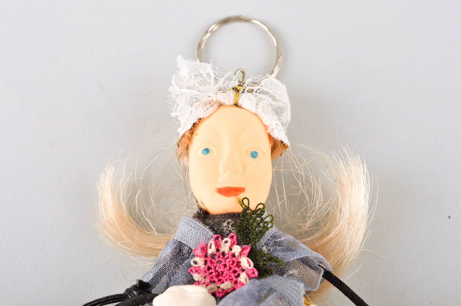 Handmade rag doll collectible dolls bag charm room ideas decorative use only photo 3