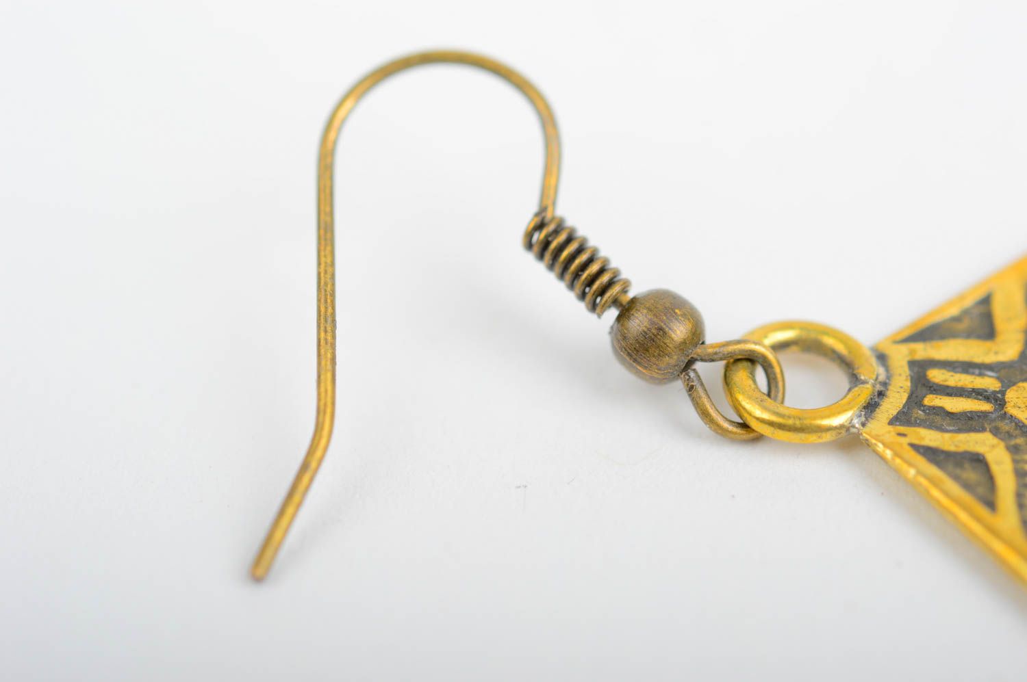 Pendientes de metal hechos a mano de latón joya original accesorio de mujer foto 5
