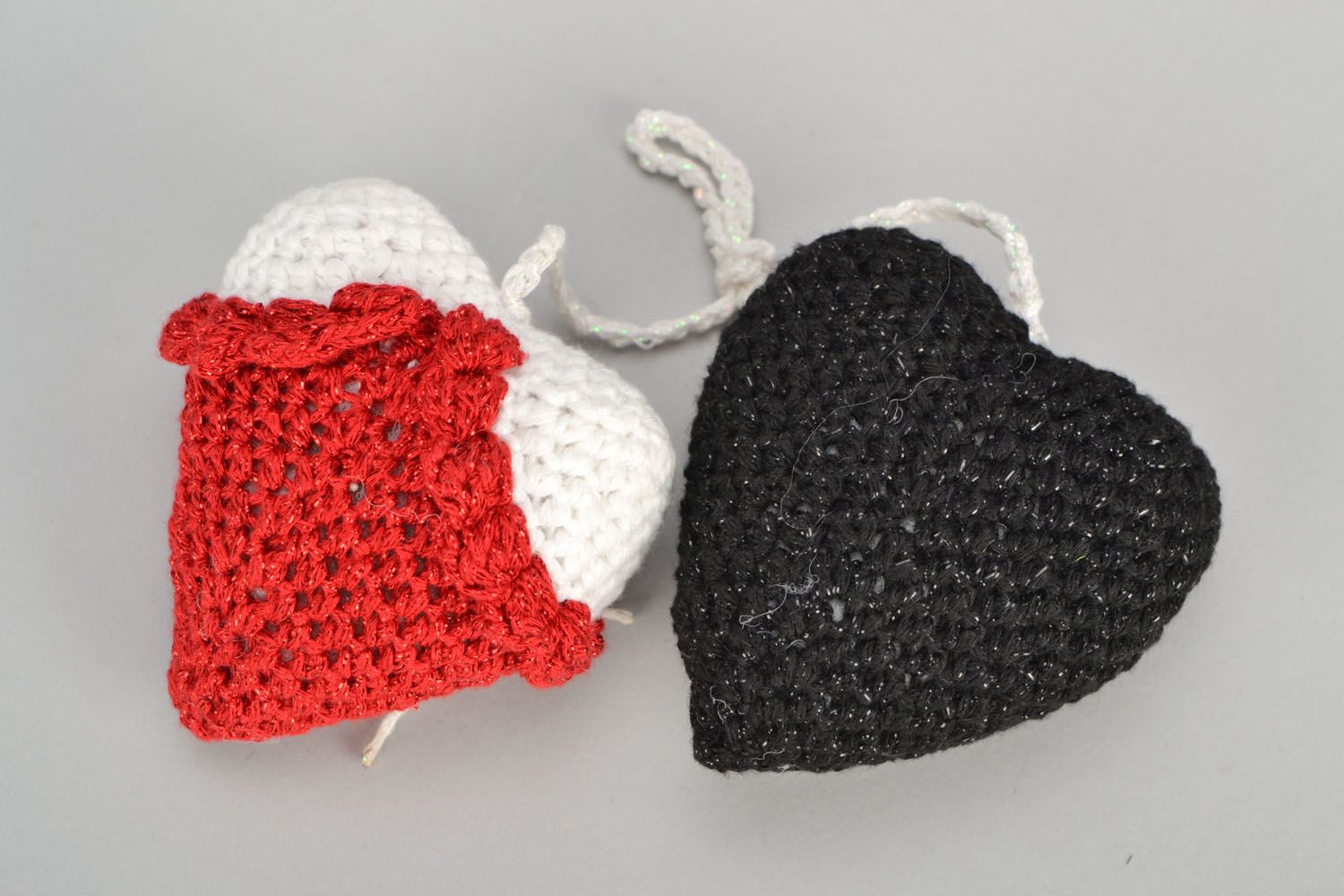 Crochet interior pendants Hearts photo 3