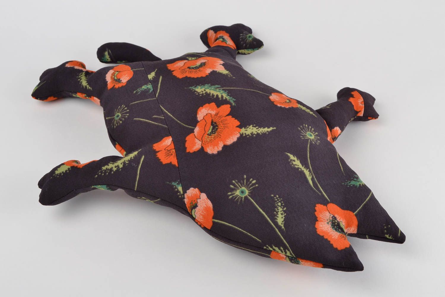 Мягкая игрушка ручной работы подушка декор для дома из ткани красивая черная фото 5