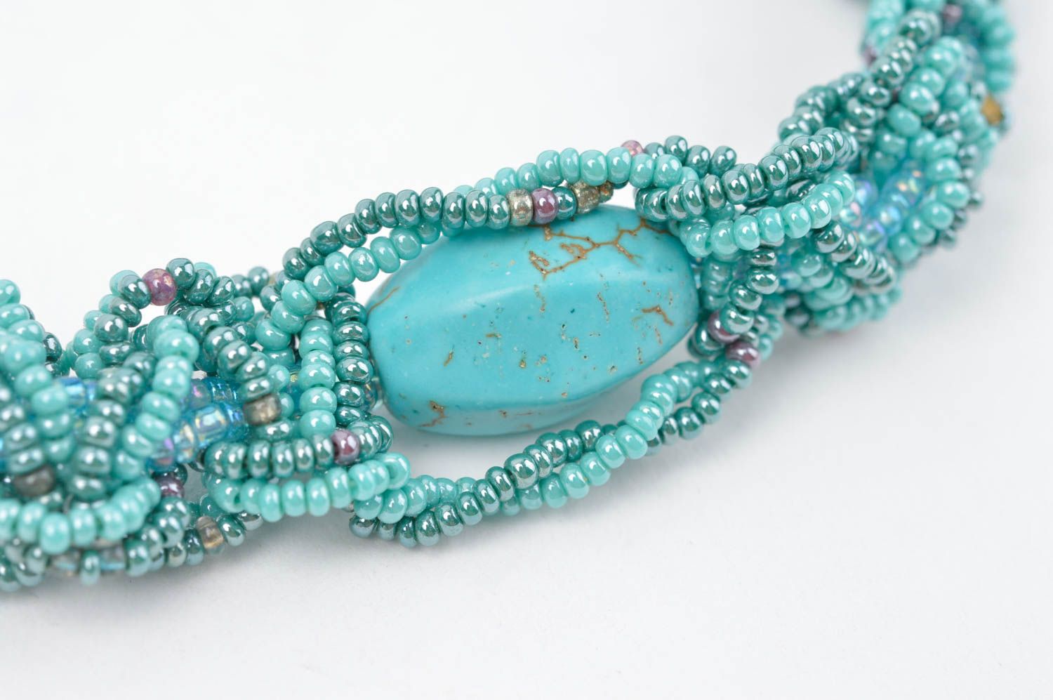 Handmade unusual blue necklace unusual designer necklace elegant jewelry photo 4