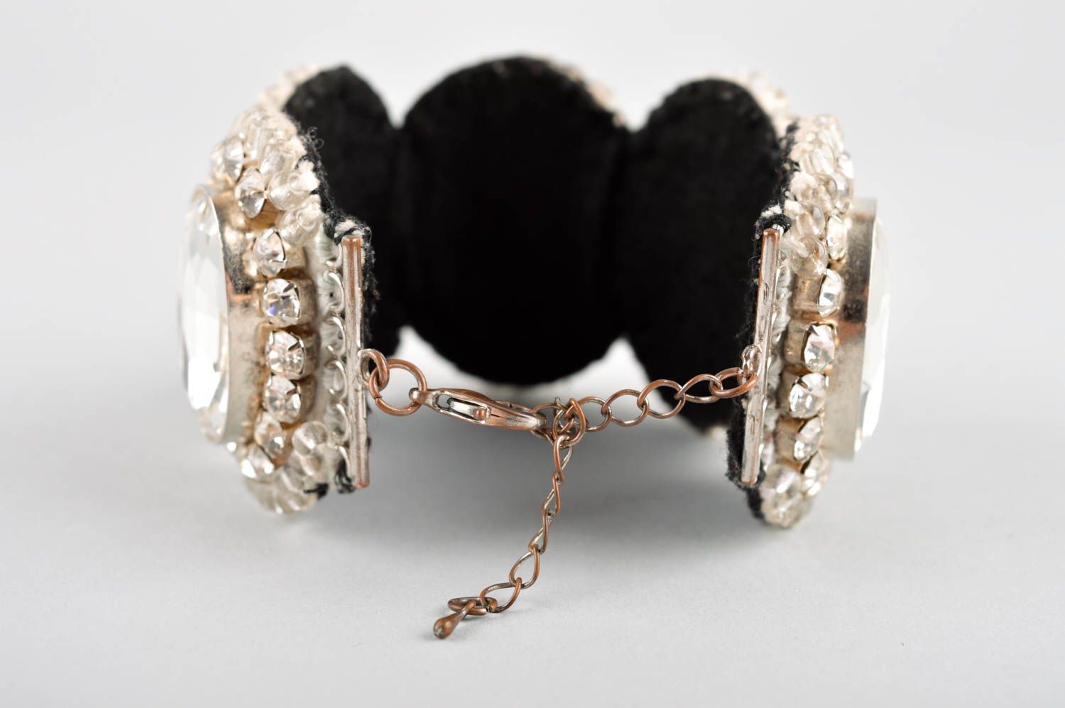 White wrist bracelet handmade crystal bijouterie designer accessory for women photo 4