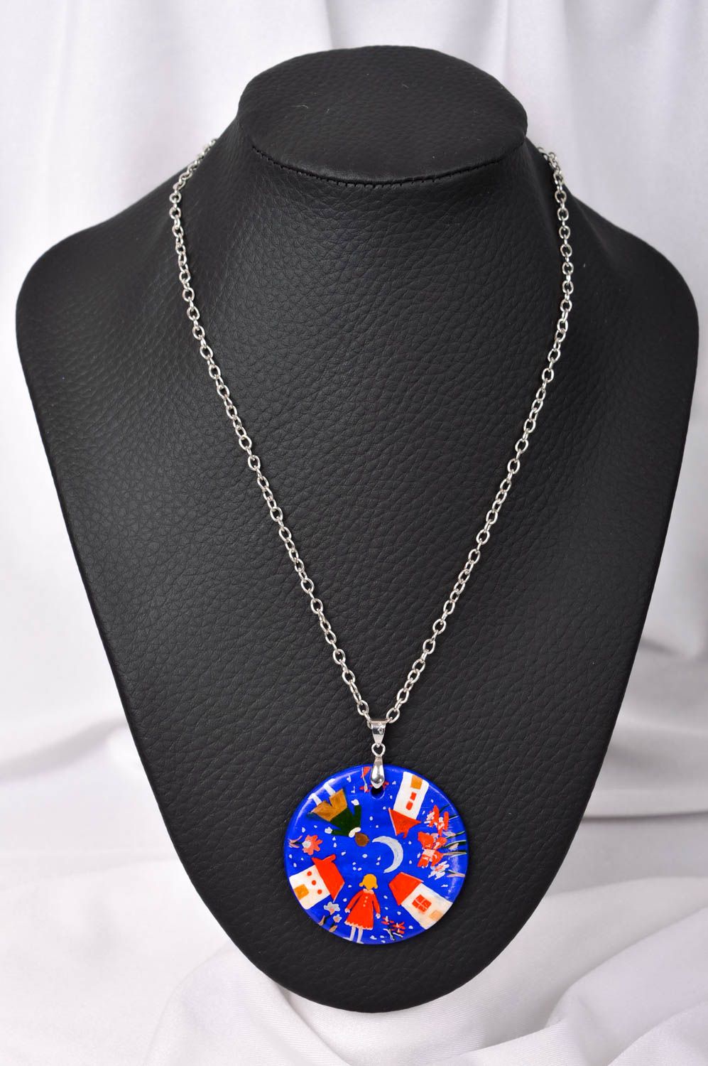 Handmade stylish pendant designer unusual accessories bright feminine present photo 1