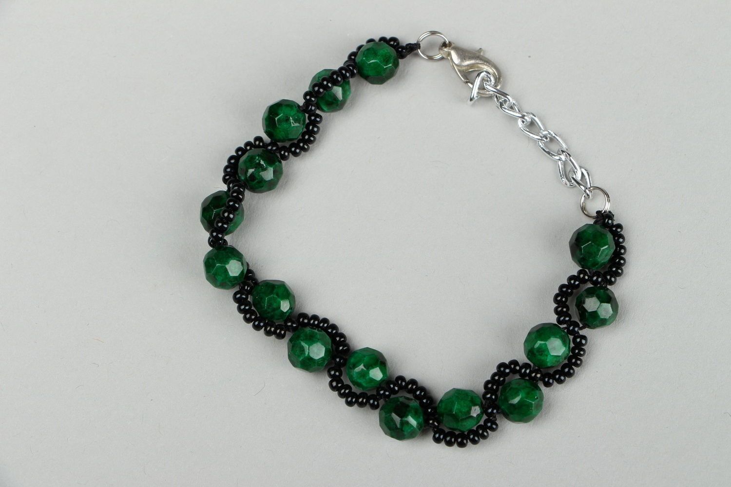 Bracelet with faceted malachite photo 3
