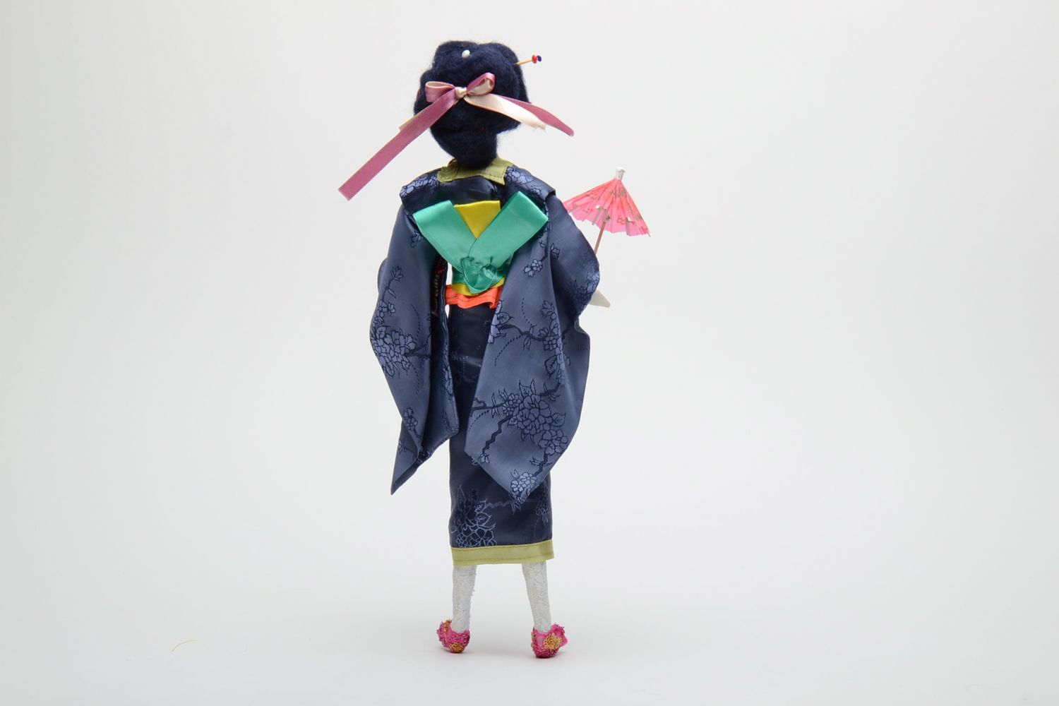 Авторская кукла из ткани японская гейша  фото 4