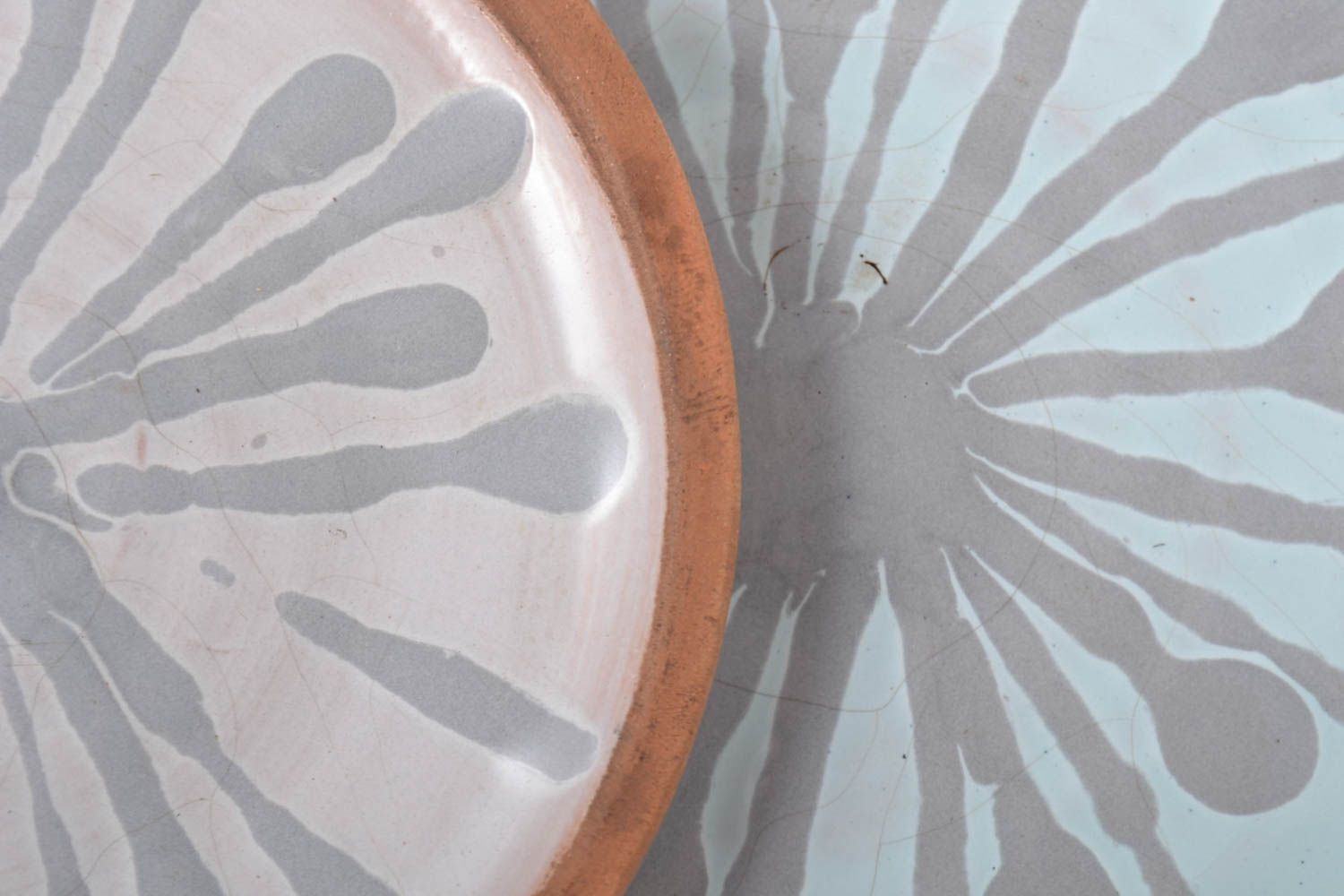 Handmade Keramik Geschirr bunt Teller Keramik originelle Teller Set 2 Stück 
 foto 2