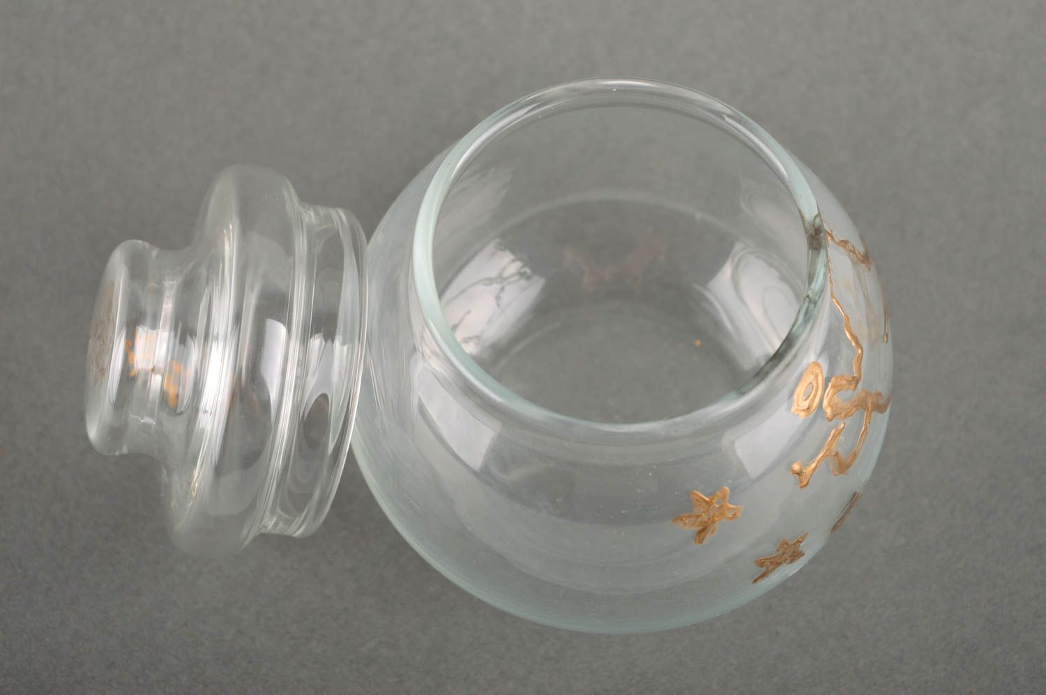 Zuckerdose Glas handmade Geschenk Idee Glasdose mit Deckel Geschirr Glas schön foto 4