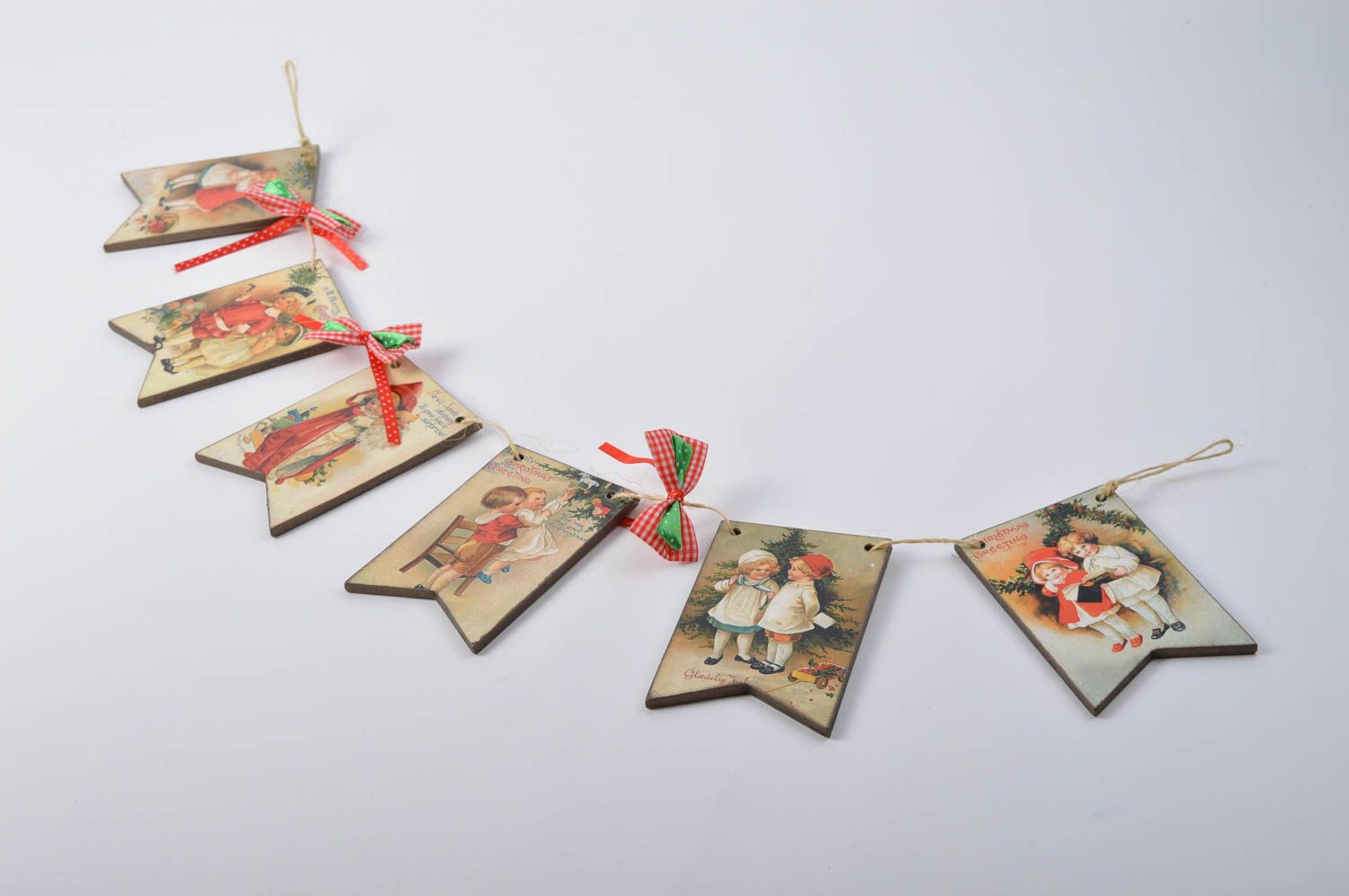 Banderines navideños hechos a mano guirnalda decorativa decoración de casa  foto 3
