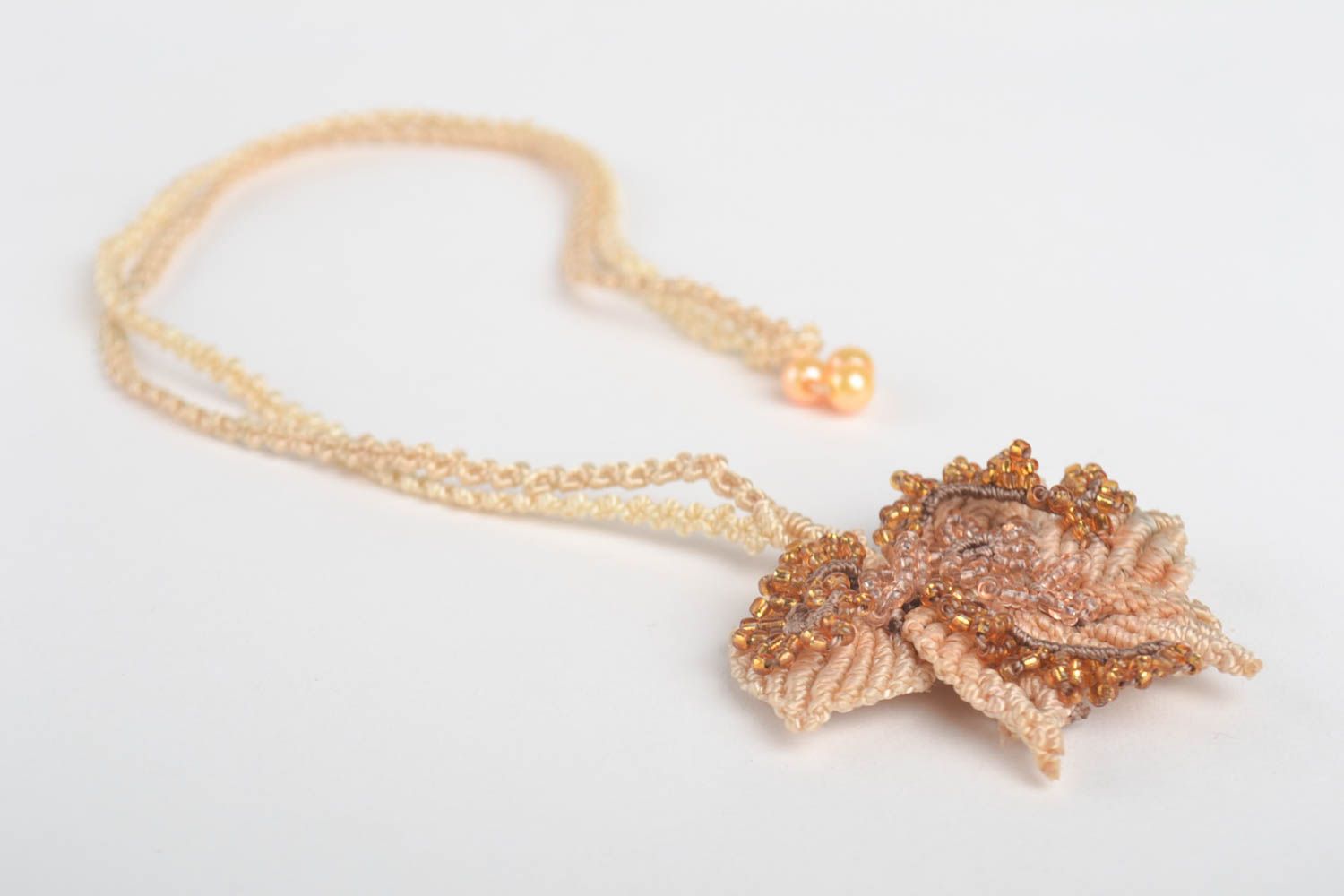 Handmade pendant designer pendant unusual accessory macrame jewelry gift ideas photo 3