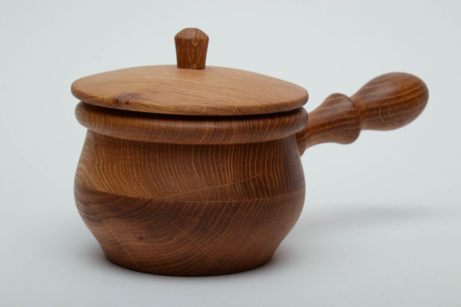 Wooden pot with handle photo 2