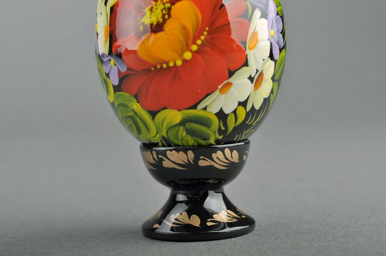 Decorative egg with a holder Bird in flowers photo 4