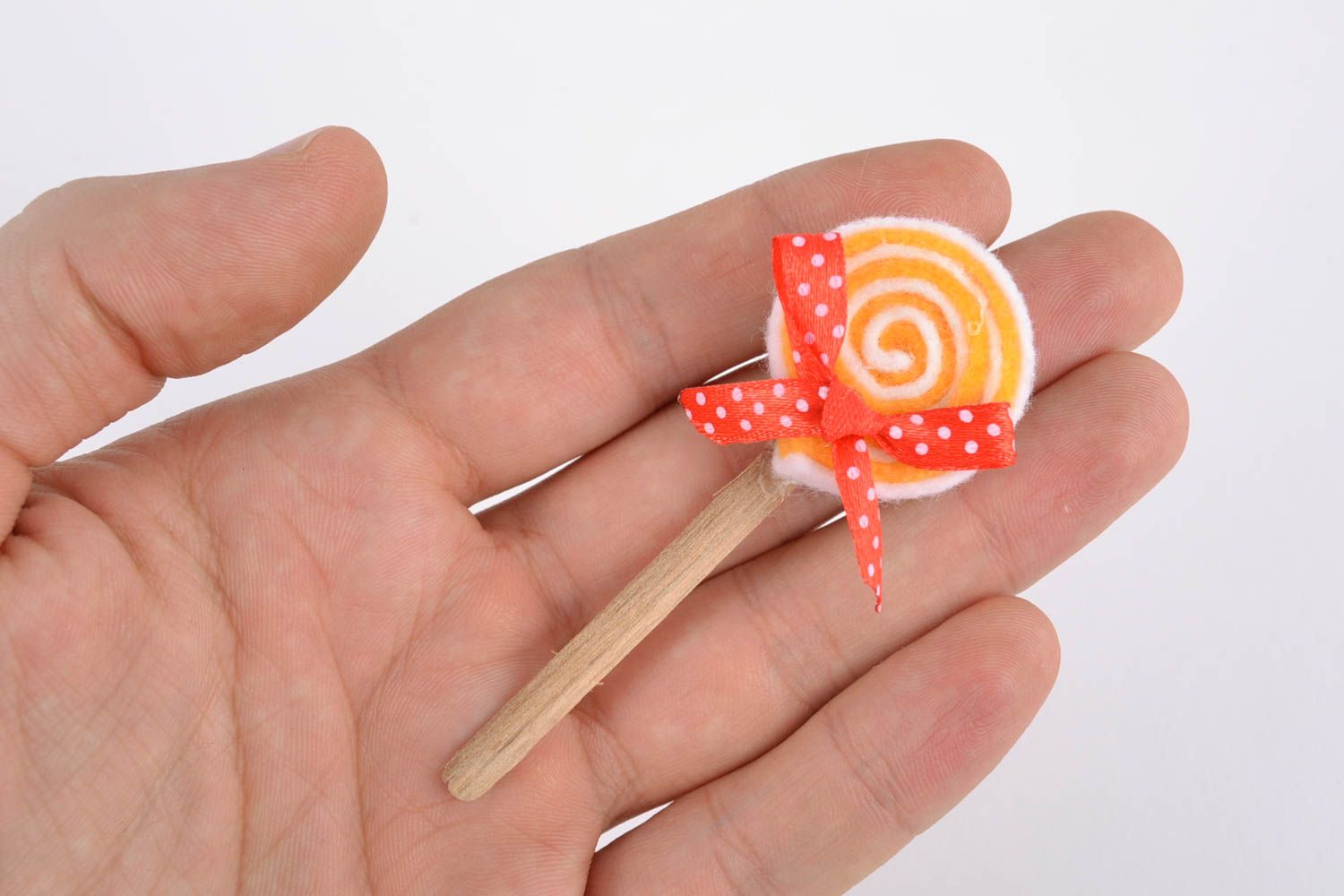 Textile fridge magnet Orange Lollipop photo 2