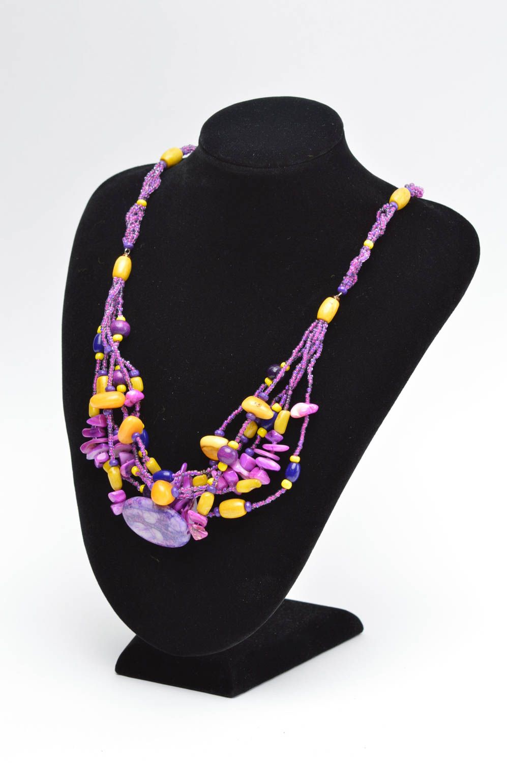 Handmade bead necklace for women gift ideas unusual accessory designer jewelry photo 5