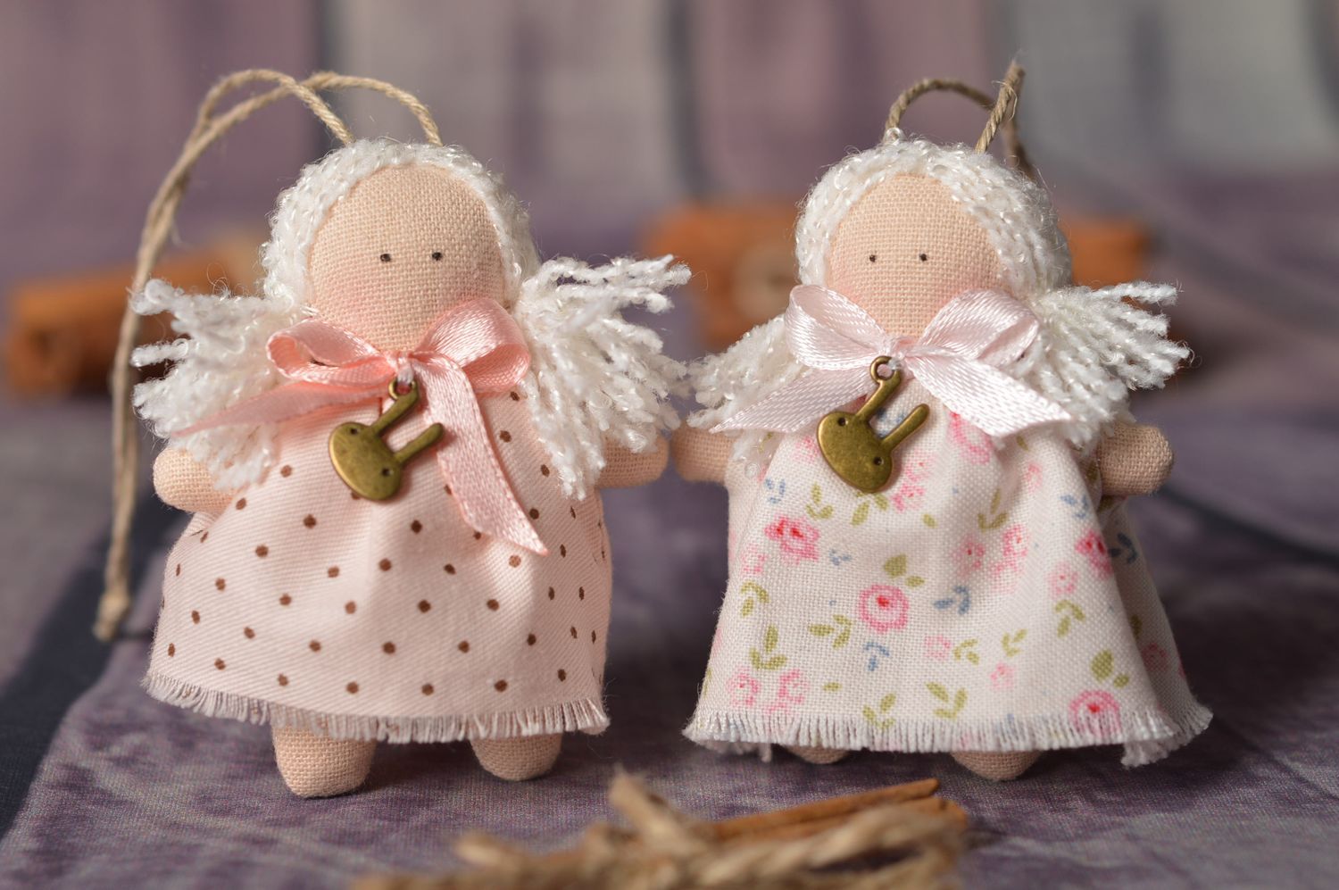 Handmade nursery decor 2 soft dolls angel toys classic toys best gifts for kids photo 1