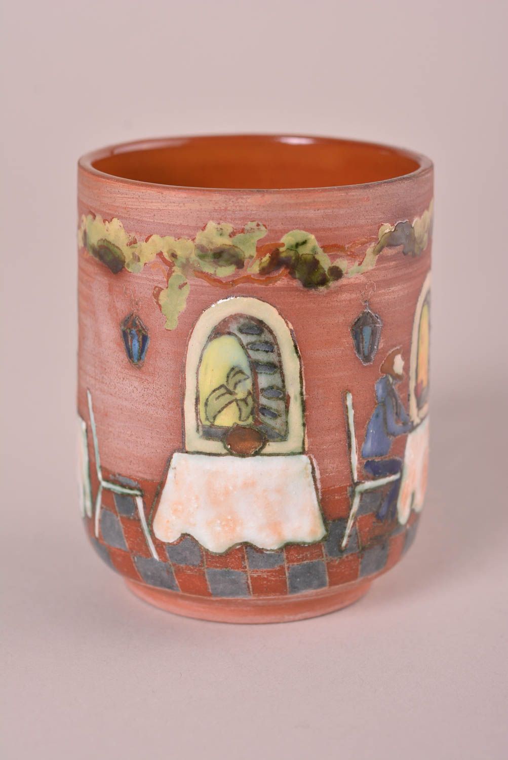 Taza de cerámica artesanal pintada utensilio de cocina regalo original  foto 4