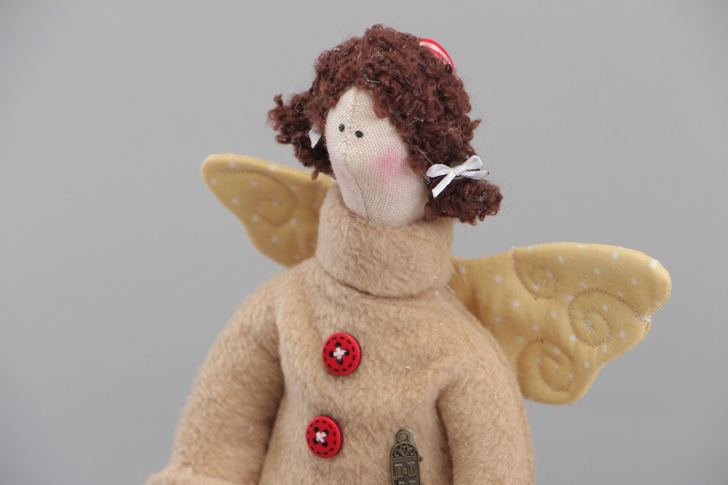 Künstlerische weiche handmade Puppe aus Textil Engel des Wohnkomforts foto 2