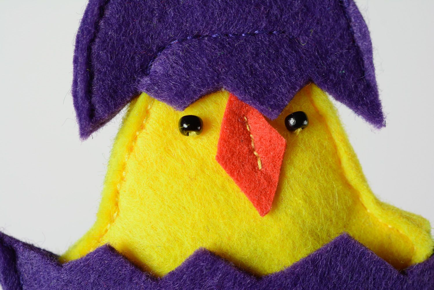 Handmade educational toy sewn of felt chicken in eggshell for little children photo 5