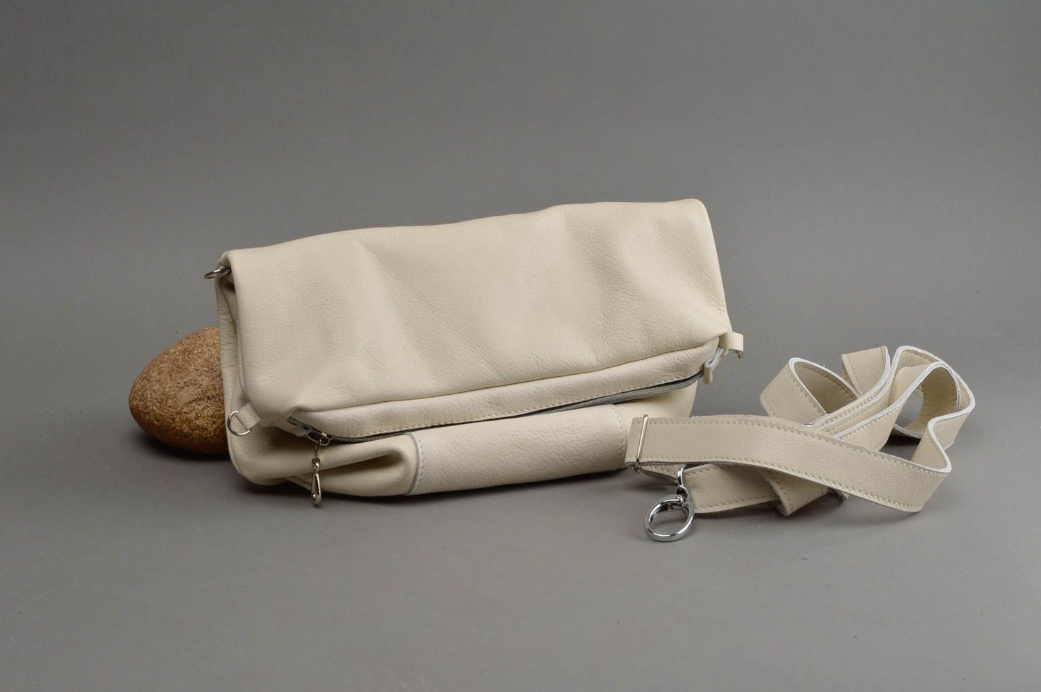 Large handmade genuine leather bag stylish shoulder bag leather goods ideas photo 1