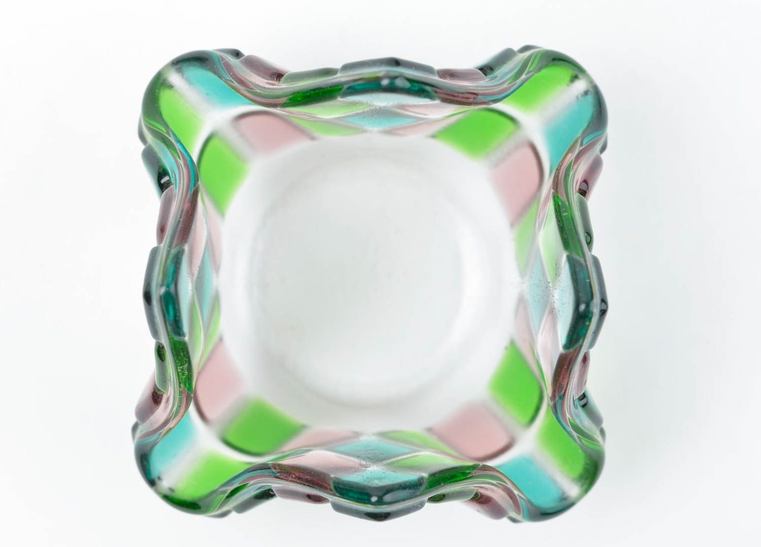 Handmade Teelichthalter aus Glas Kerzenständer aus Glas Haus Dekor Fusing schön foto 4