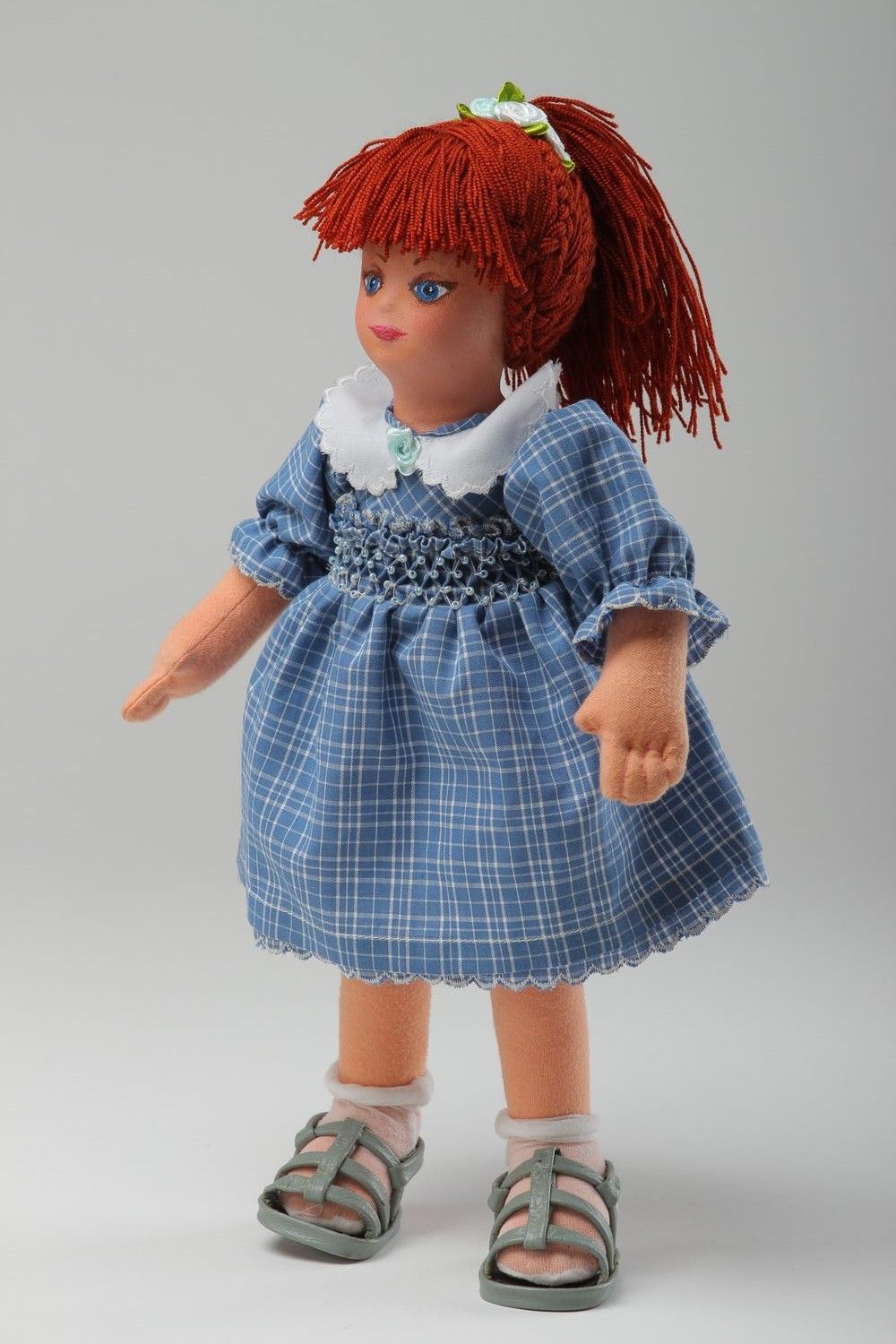 Кукла ручной работы кукла из ткани мягкая кукла расписанная акриловыми красками фото 4