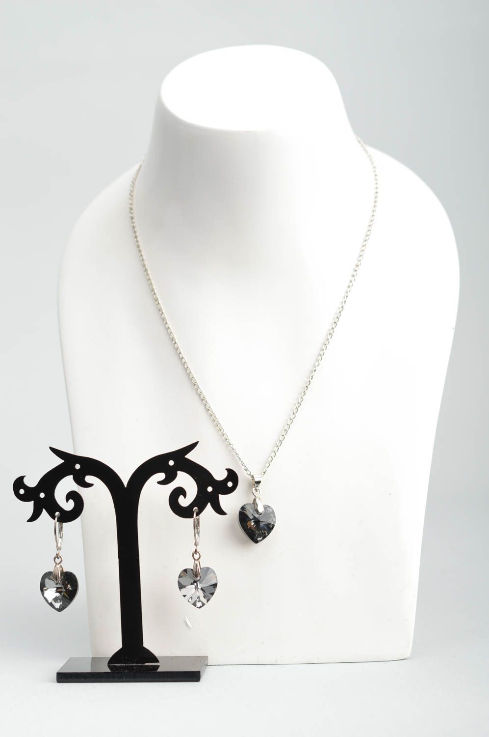 Boucles d'oreilles pendentif Bijoux fait main en cristal 2 pièces Cadeau femme photo 3