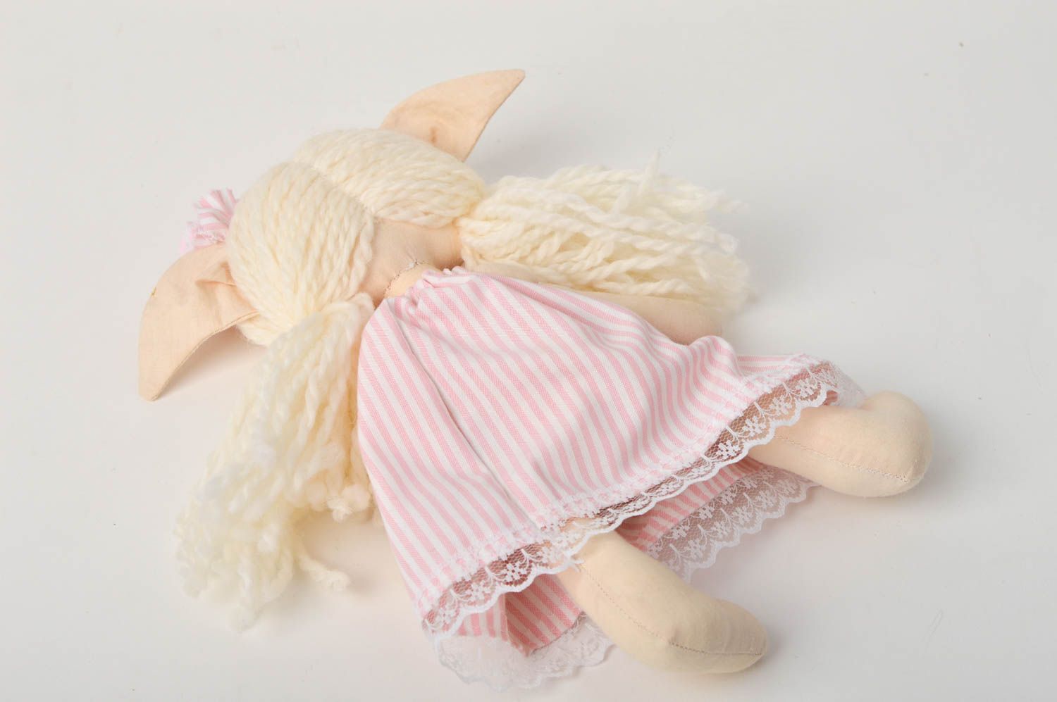 Кукла ручной работы кукла из ткани розовая мягкая кукла авторского дизайна фото 5