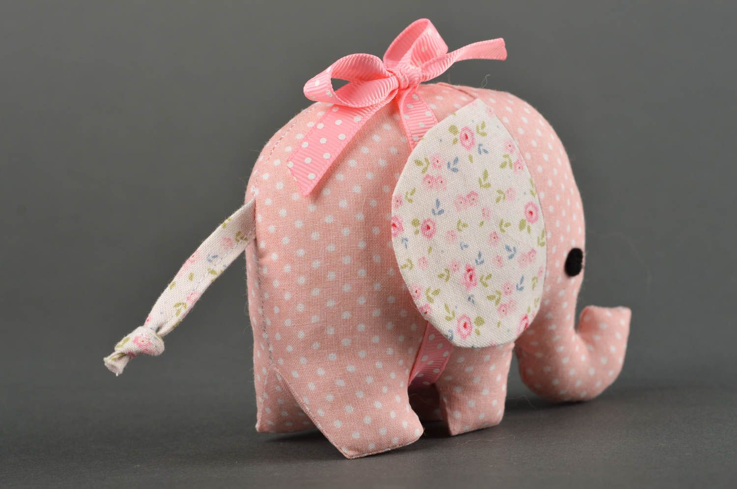 Игрушка слон ручной работы персиковая интерьерная игрушка декор для детской фото 2