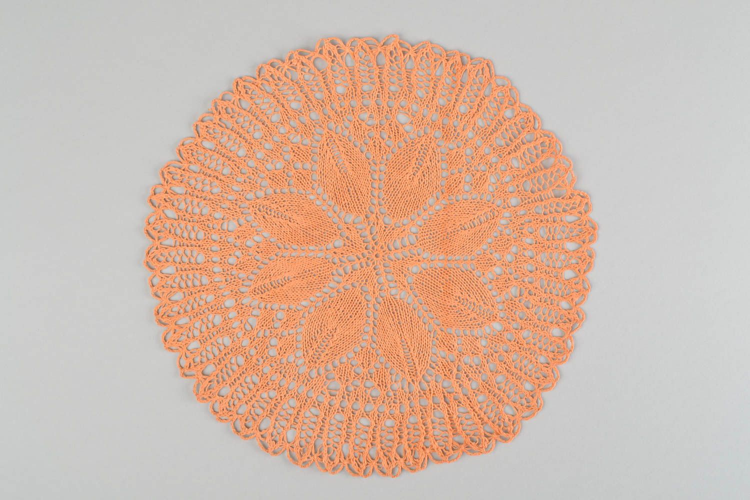 Handmade knitted tablecloth lace openwork napkin vintage style interior decor photo 3