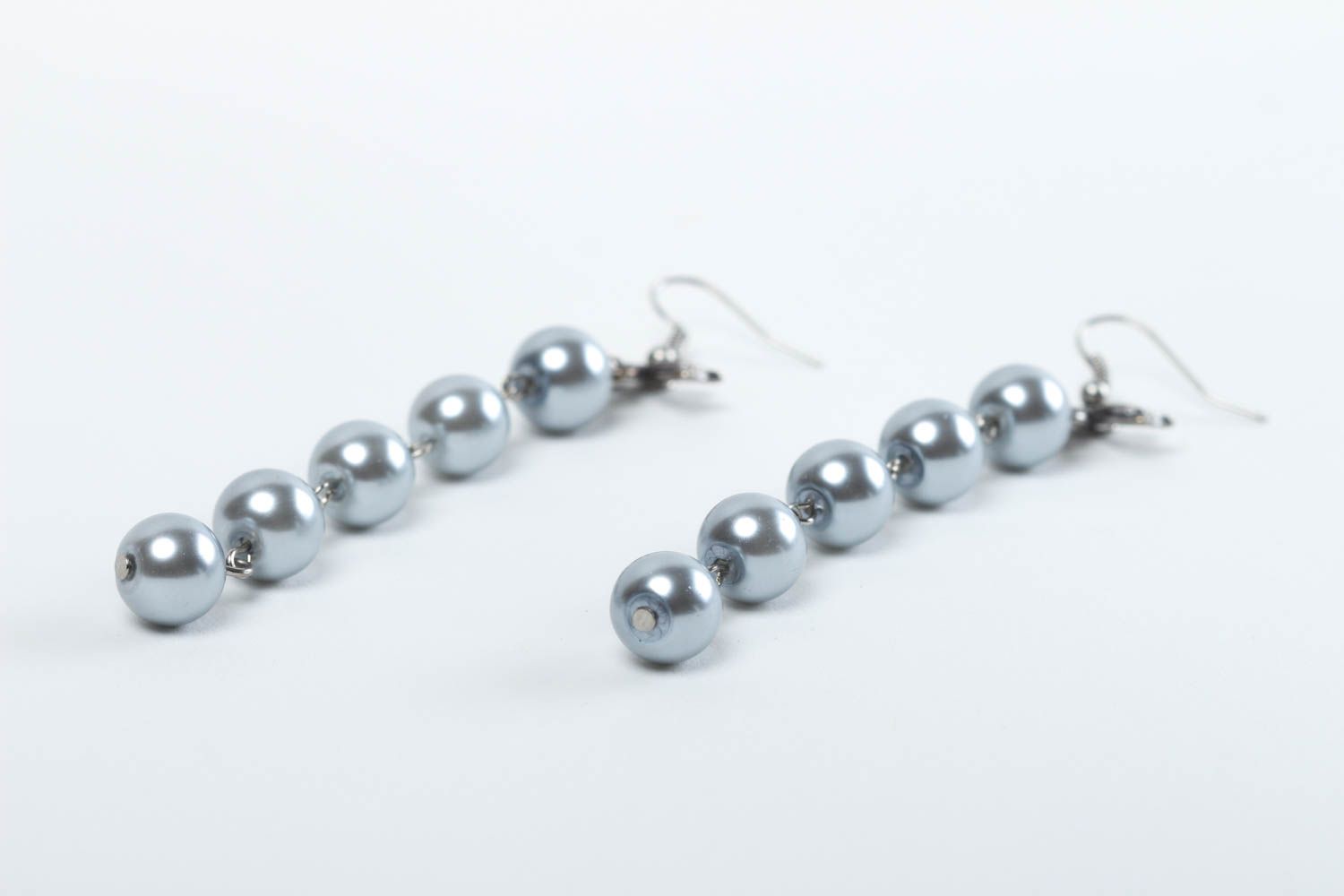 Handmade accessory unusual earrings beaded earrings metal jewelry gift ideas photo 3