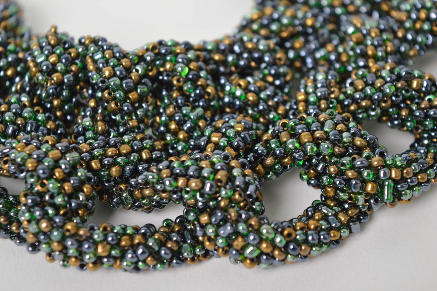Massive handmade beaded necklace woven necklace beautiful jewellery gift ideas photo 4