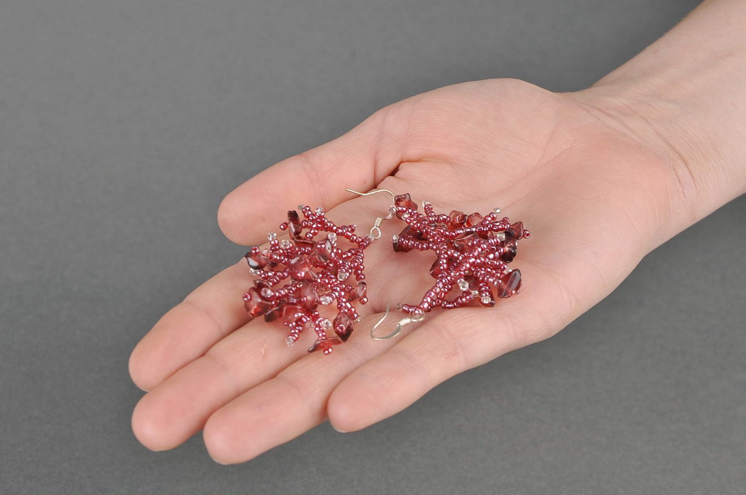 Ohrringe aus italienischen Glasperlen Korallen foto 5