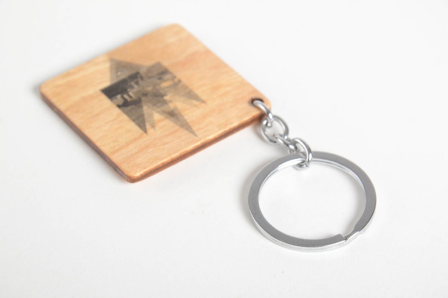 Homemade wooden keychain designer accessories key ring souvenir ideas cool gifts photo 4