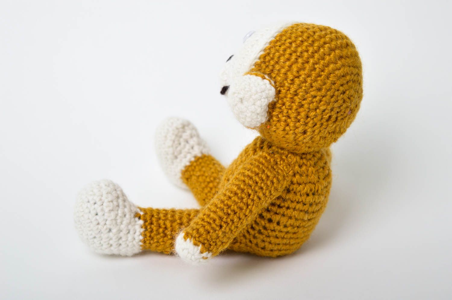 Peluche singe fait main Doudou singe Cadeau enfant design laine au crochet photo 3