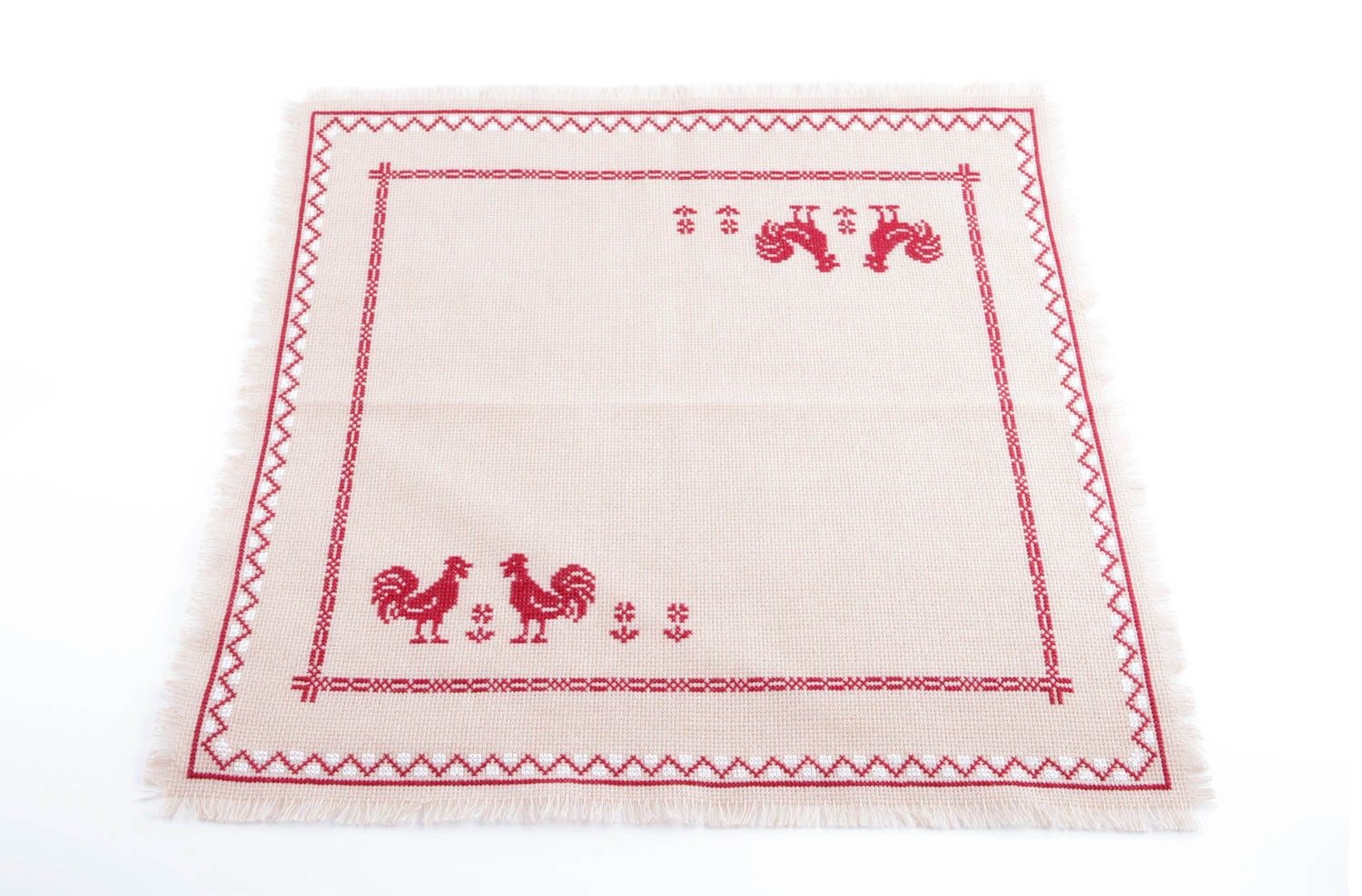 Handmade unusual embroidered napkin stylish interior decor bright table napkin photo 3
