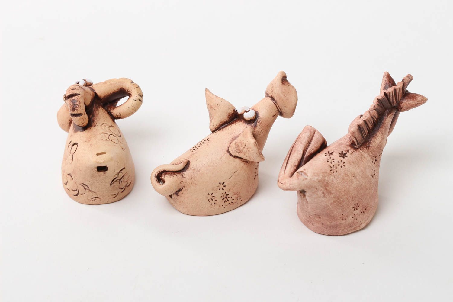Handmade ceramic whistles unusual clay toys stylish ethnic nursery decor photo 4