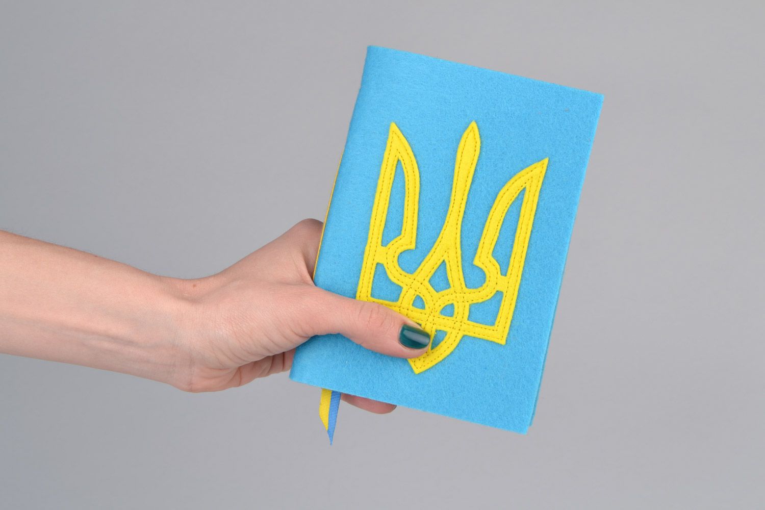 Handmade beautiful designer notepad with fabric cover and with bookmark 100 sheets Ukraine photo 2